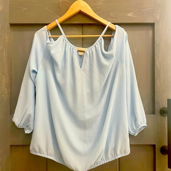Michael Kors blue cold shoulder women’s XL dressy shirt - Picture 1 of 6